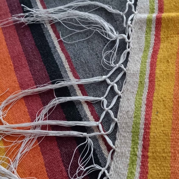 Vintage Mexican Saltillo Serape Wool Blanket - Picture 9 of 13
